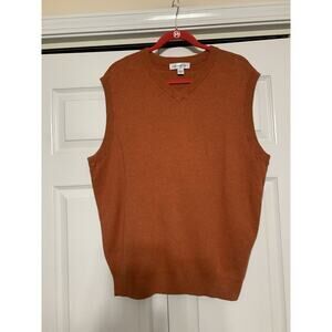 Cypress Links Sweater Vest Mens Large Burnt Orange Cotton Classic Preppy Golf
